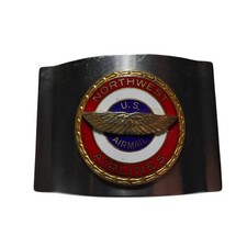 Northwest Airlines U.S. Airmail Pilot Uniform Belt Buckle Metal Wings Crew