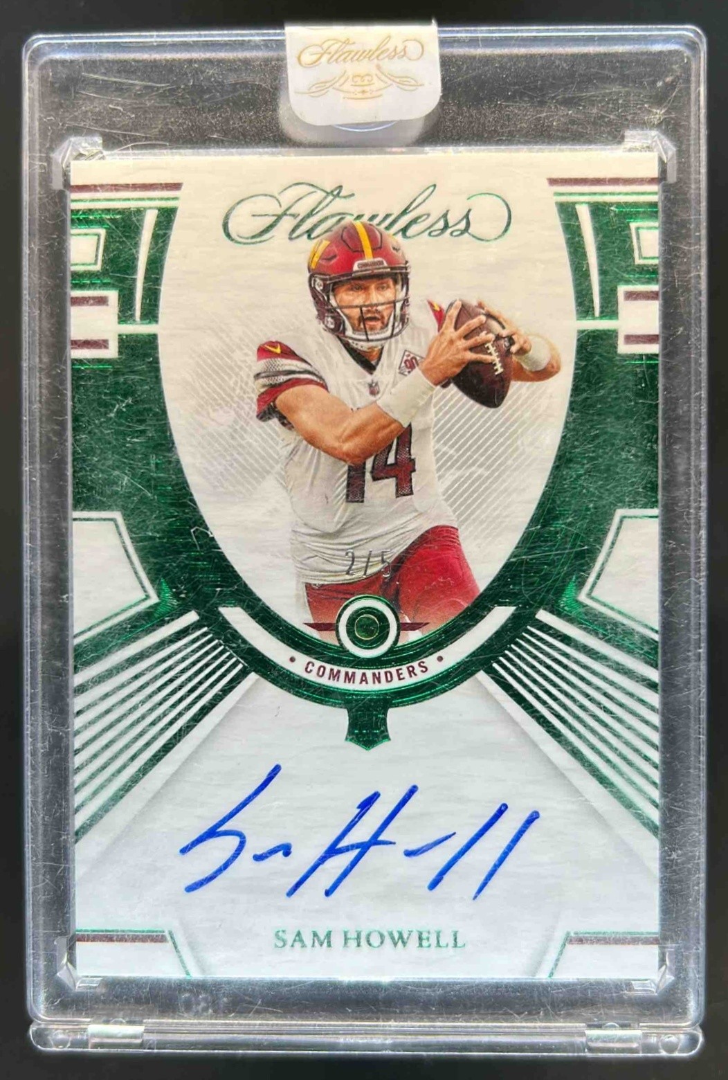 Sam Howell Panini Flawless Rookie Gems Signatures #RGMSH Emerald