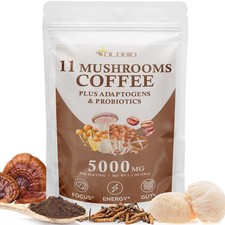 Mushroom Coffee, 11 Mushroom Coffee Organic plus Adaptogens  Probiotics, with