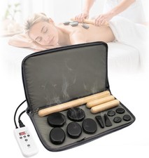 Massage Stones Set with Warmer Kit Hot Rocks Bamboo for Massage Hot Stones Massa