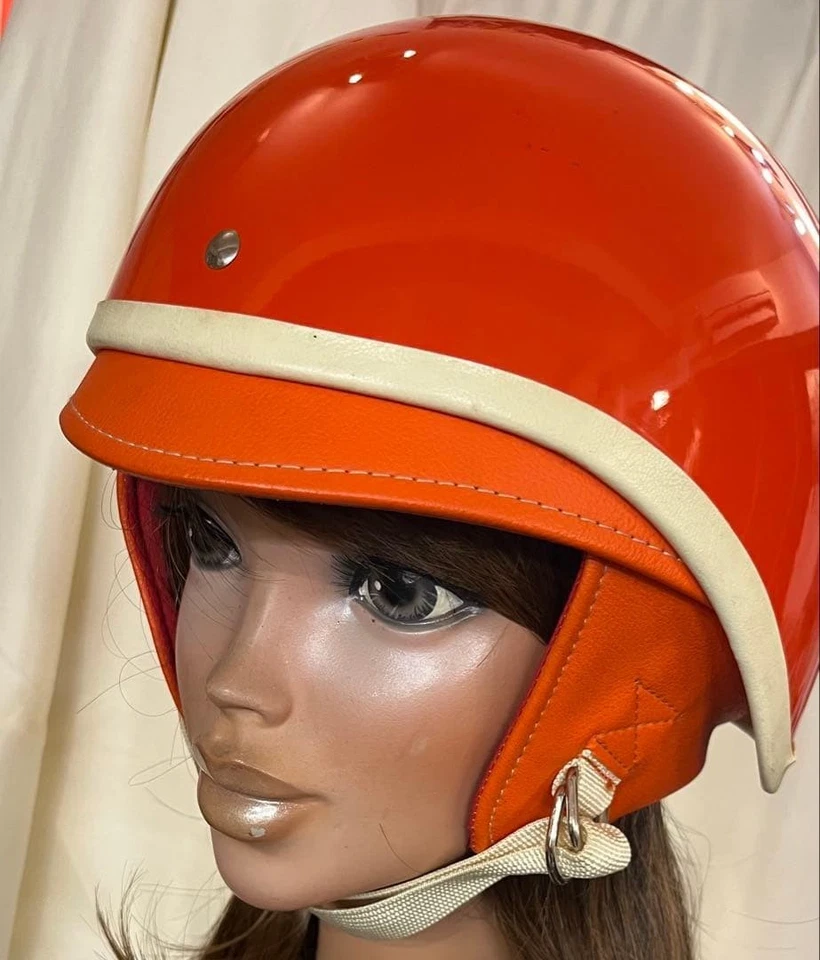 Rare SHOEI Jet Helmet Orange Vespa Scooter Vintage Classic Collectors Item - Image 3 of 4