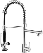 Pull-Down Chrome Kitchen Faucet   Single Handle Sink Tap with Sprayer