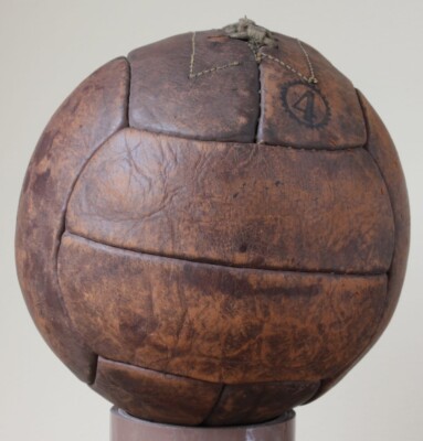 Ballon De Football Vintage En Cuir Véritable Fait Main - Taille 5 - Style Années 30/50