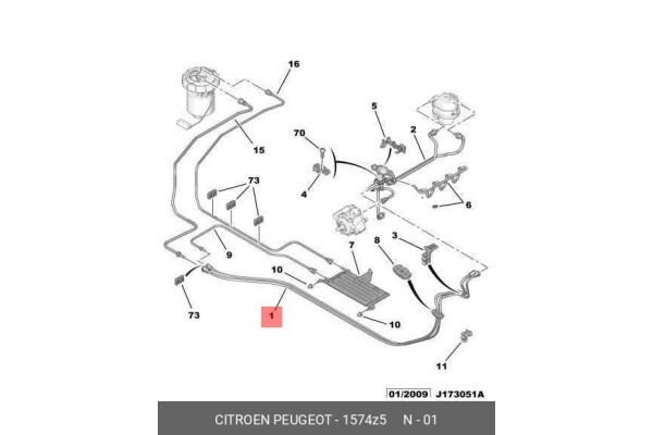 TUYAUX DE CARBURANT DIESEL D'ORIGINE CITROEN C2 C3 PEUGEOT 1007 207 1574Z5 | eBay
