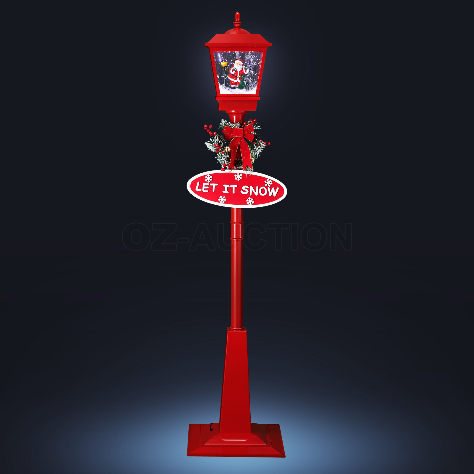 1.8M Christmas Street Lamp Lantern Snowing LED Lights Music Garden Xmas