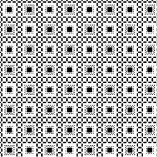 Fabric Geometric Squared Designs Black and White JR Cotton 1/4 Yard 3321