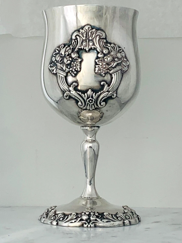 REED & BARTON King Francis Water Goblet 6-1/2" Silver Plate 1659 Chalice Cup GUC - Image 3 of 4