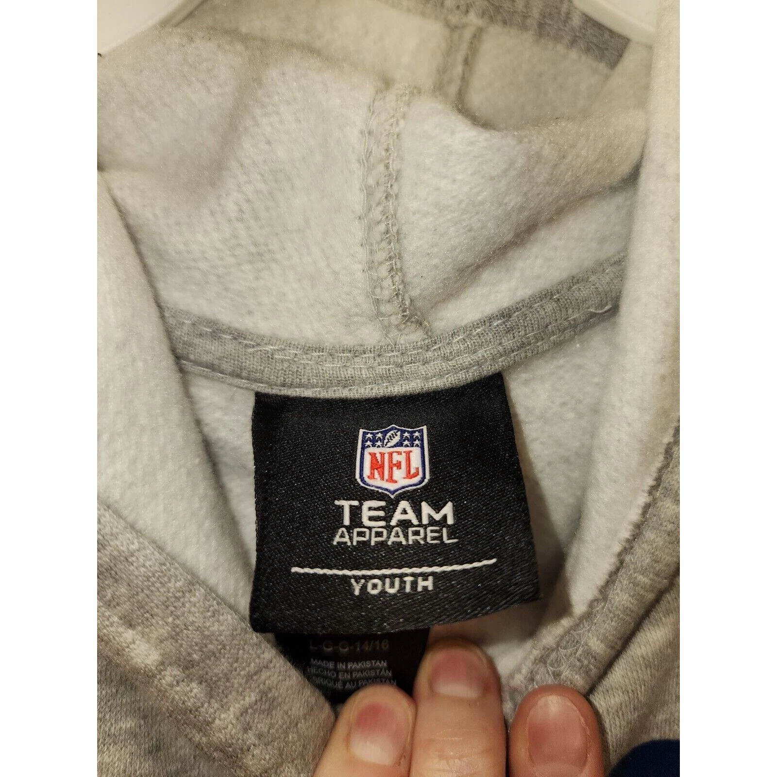 VETEMENTS Felpa con cappuccio Indianapolis Colts taglia 14 16 grande bambino calcio grigio blu