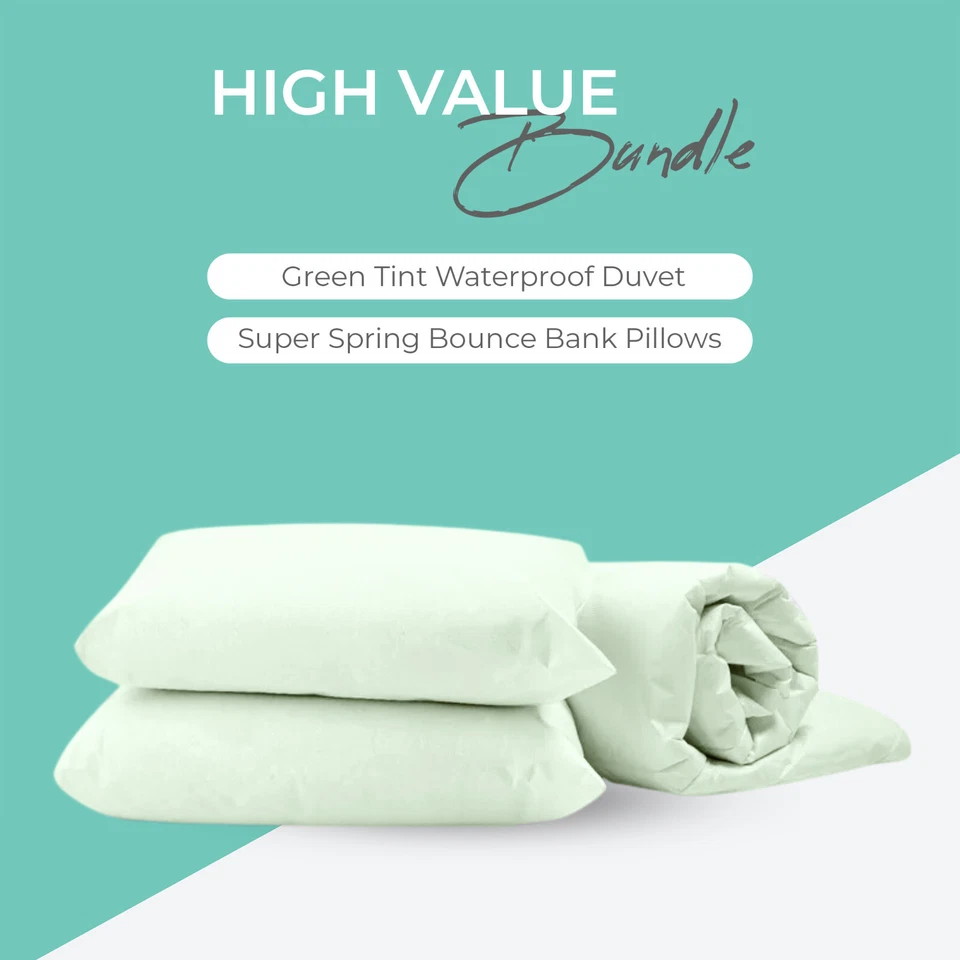 DUVET/QUILT 4.5 10.5 TOG SINGLE DOUBLE KING GREEN TINT WIPE DOWN WATERPROOF 