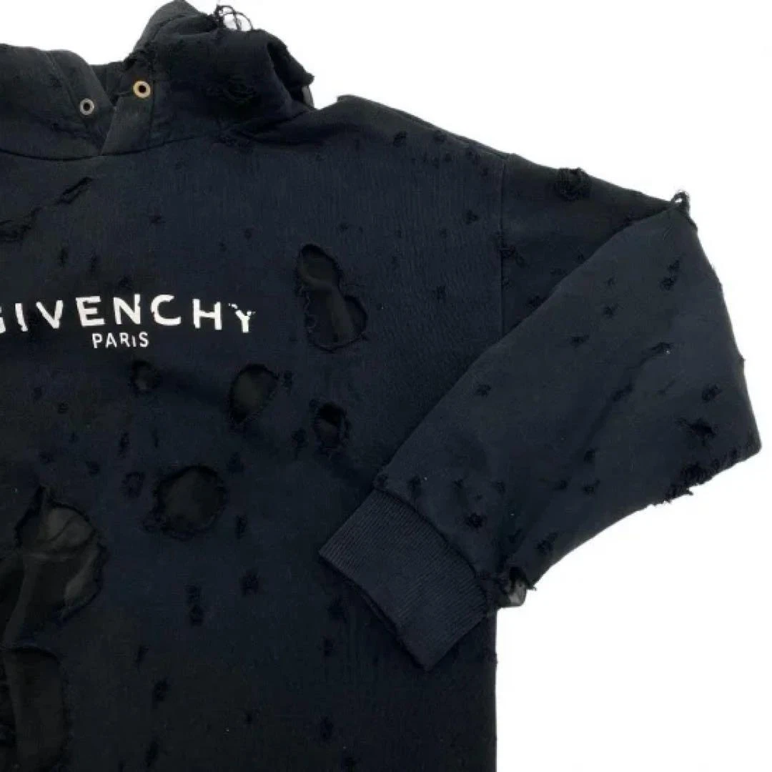 GIVENCHY Destroyed Hoodie pullover felpa con cappuccio