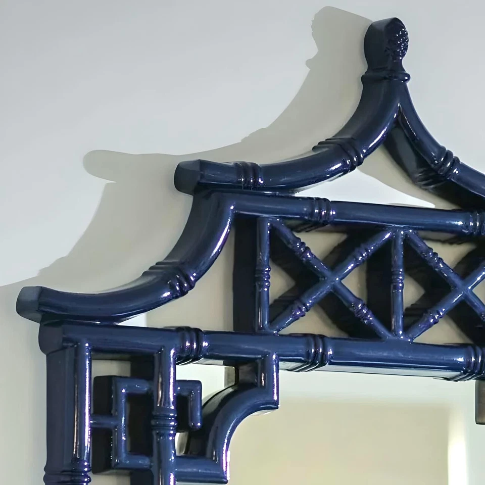 Nuevo espejo de pared de bambú sintético - Chinoiserie francesa y Chippendale - estilo Regencia Foto 2 de 2