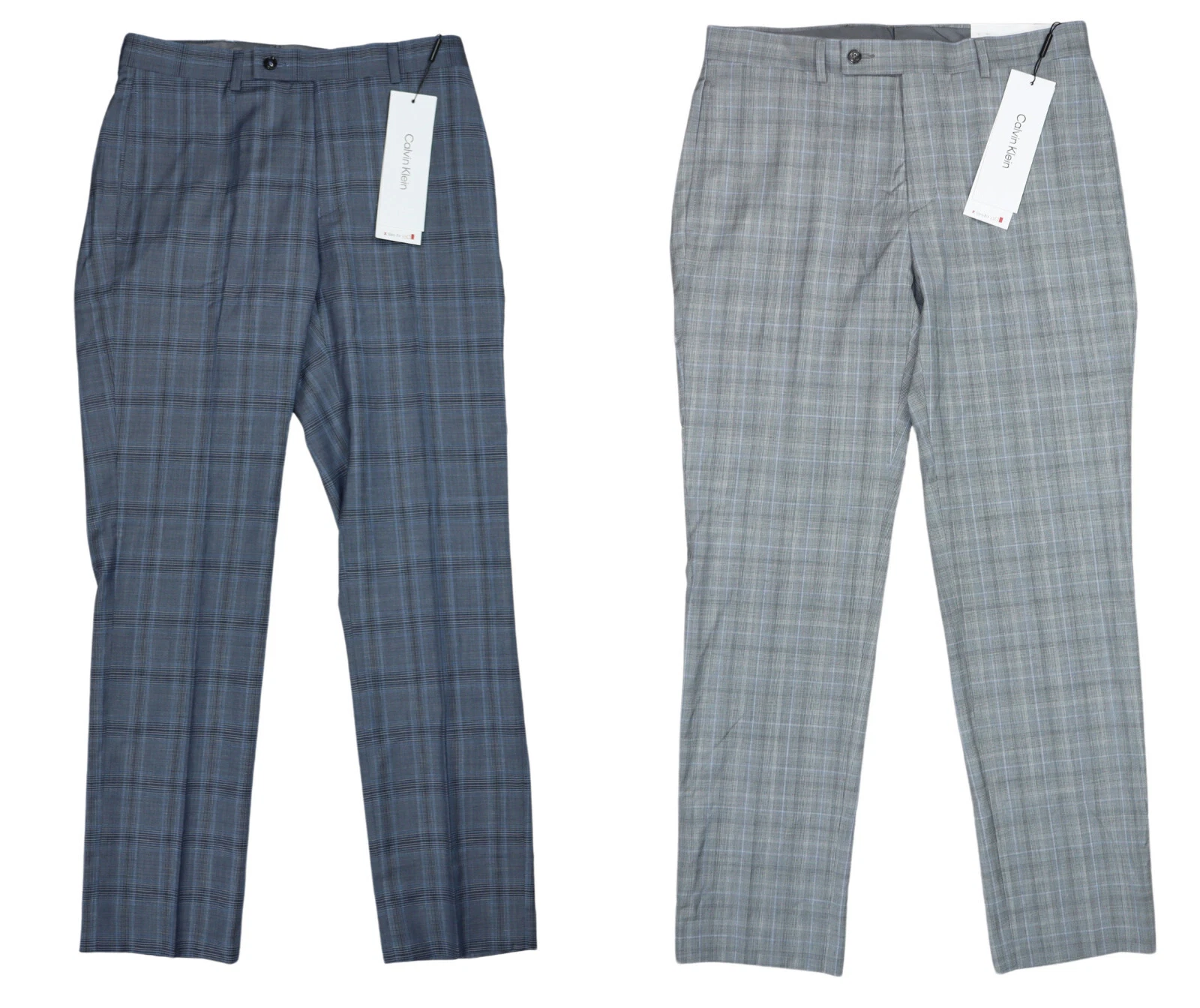 Calvin Klein Jerome X Slim Fit Wool Blend Plaid Men's Dress Pants NWT