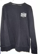 Vans Sweatshirt Men's Small Crew Neck Long Sleeve Pullover Black Skate Shirt