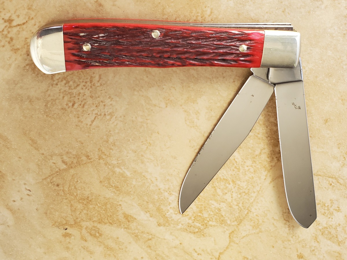 Tree Brand Classic Boker Trapper 2525 SRB Red Bone Pocket Knife