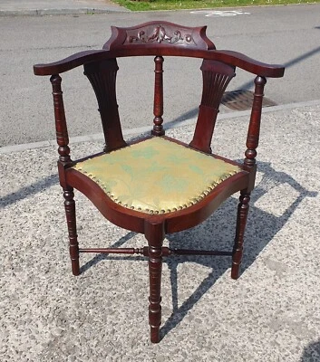 ANTIQUE VICTORIAN MAHOGANY CORNER CHAIR DELIVERY AVAILABLE - Image 1 of 4