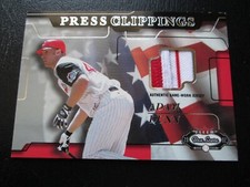ADAM DUNN 2002 FLEER BOX SCORE PRESS CLIPPINGS AUTHENTIC GAME WORN PATCH CARD