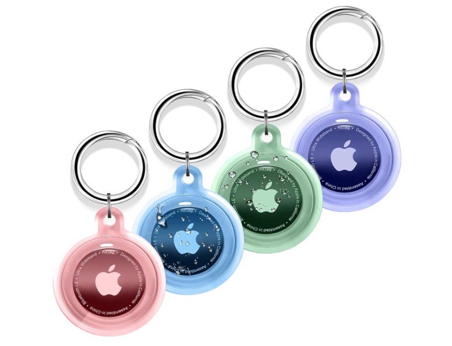 4 Pack Waterproof Airtag Holder, Air Tag Case with Keychain, Keys