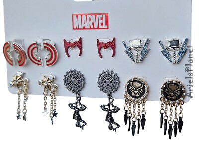 Disney Parks Marvel Superhero Icons Earrings Set of 6