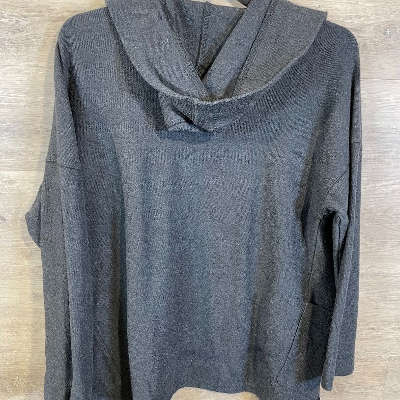 Lauren Ralph Lauren Womens Hooded Cardigan Gray Size Large Open Front