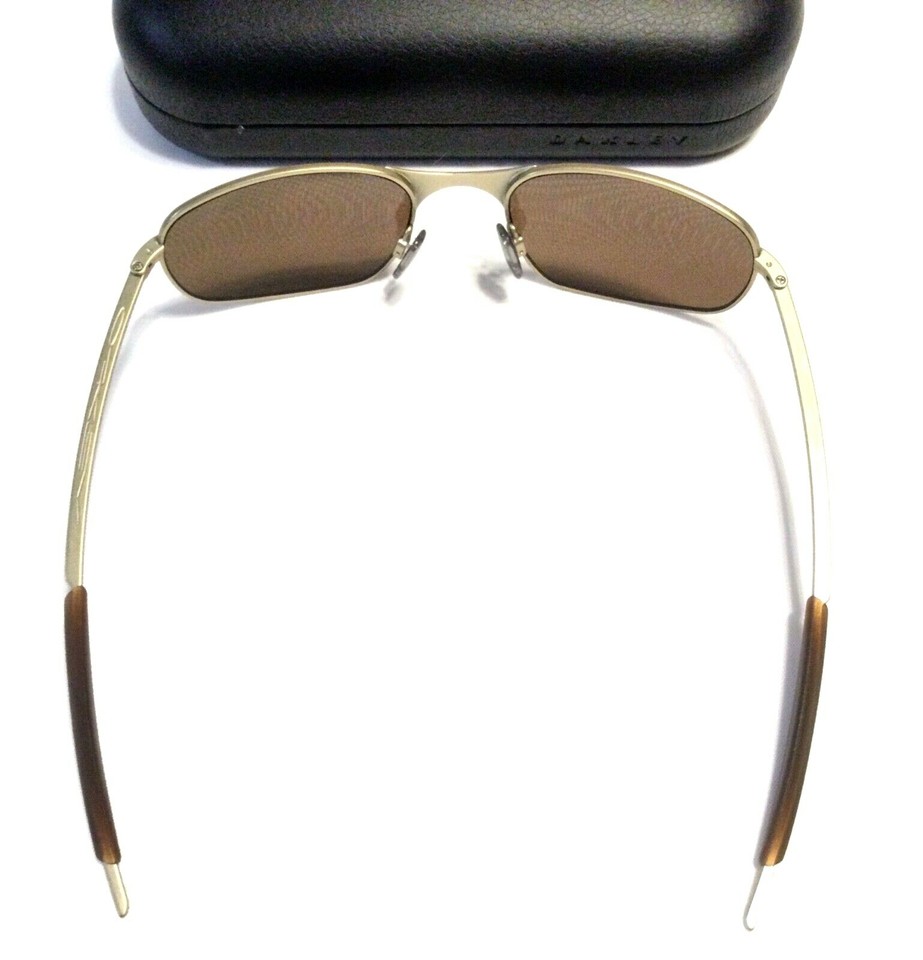 RARE VINTAGE OAKLEY SQUARE WIRE GEN 1 SUNGLASSES Matte Gold Frame