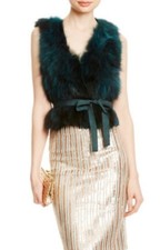 Cato Faux Fur Vest Shaggy Boho Navy S