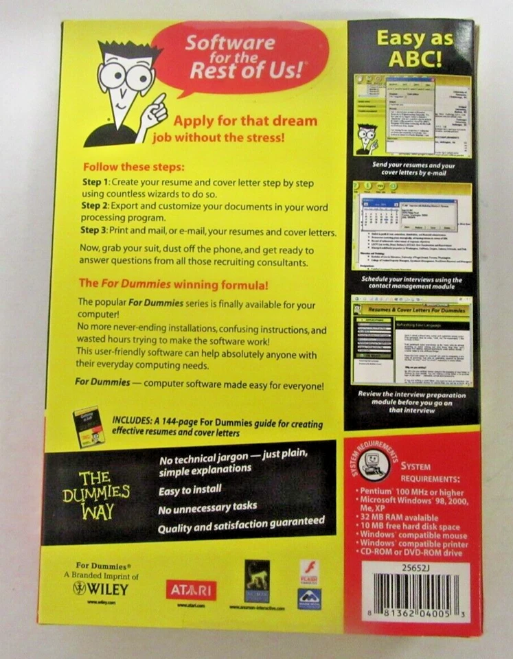 Resumes & Cover Letters for Dummies CD ROM & 144 page reference guide new in box - Image 4 of 4