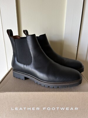 Patina Men’s Size 10 Chelsea Midnight Black Ankle Boots New