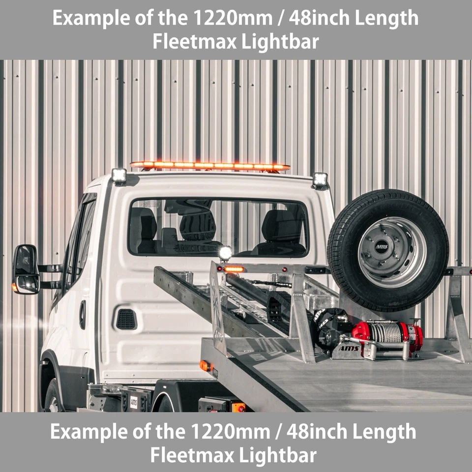 12/24v 1200mm 120cm 1.2m UltraMax LED Recuperación Barra de Luz Ámbar Baliza Intermitente - Imagen 4 de 4