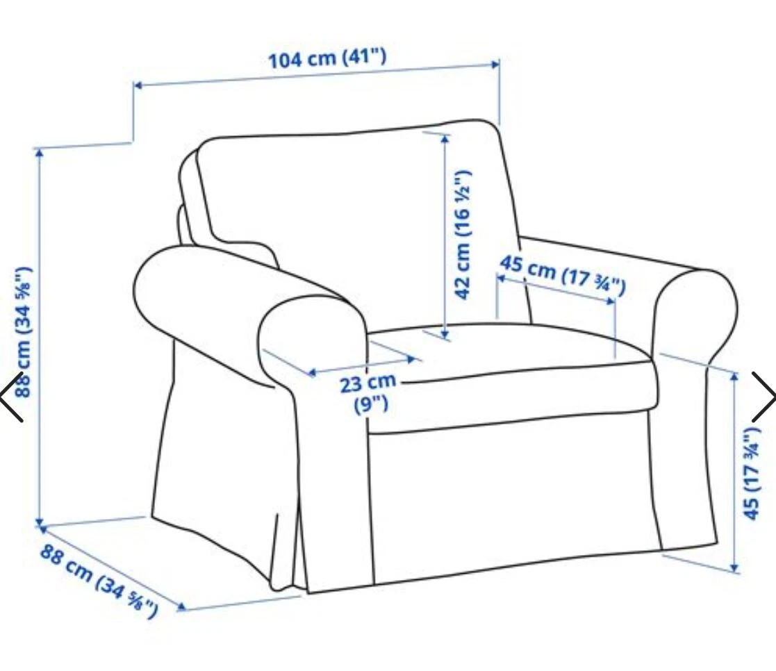 IKEA Ektorp Chair Cover Hallarp Grey armchair slipcover ONLY