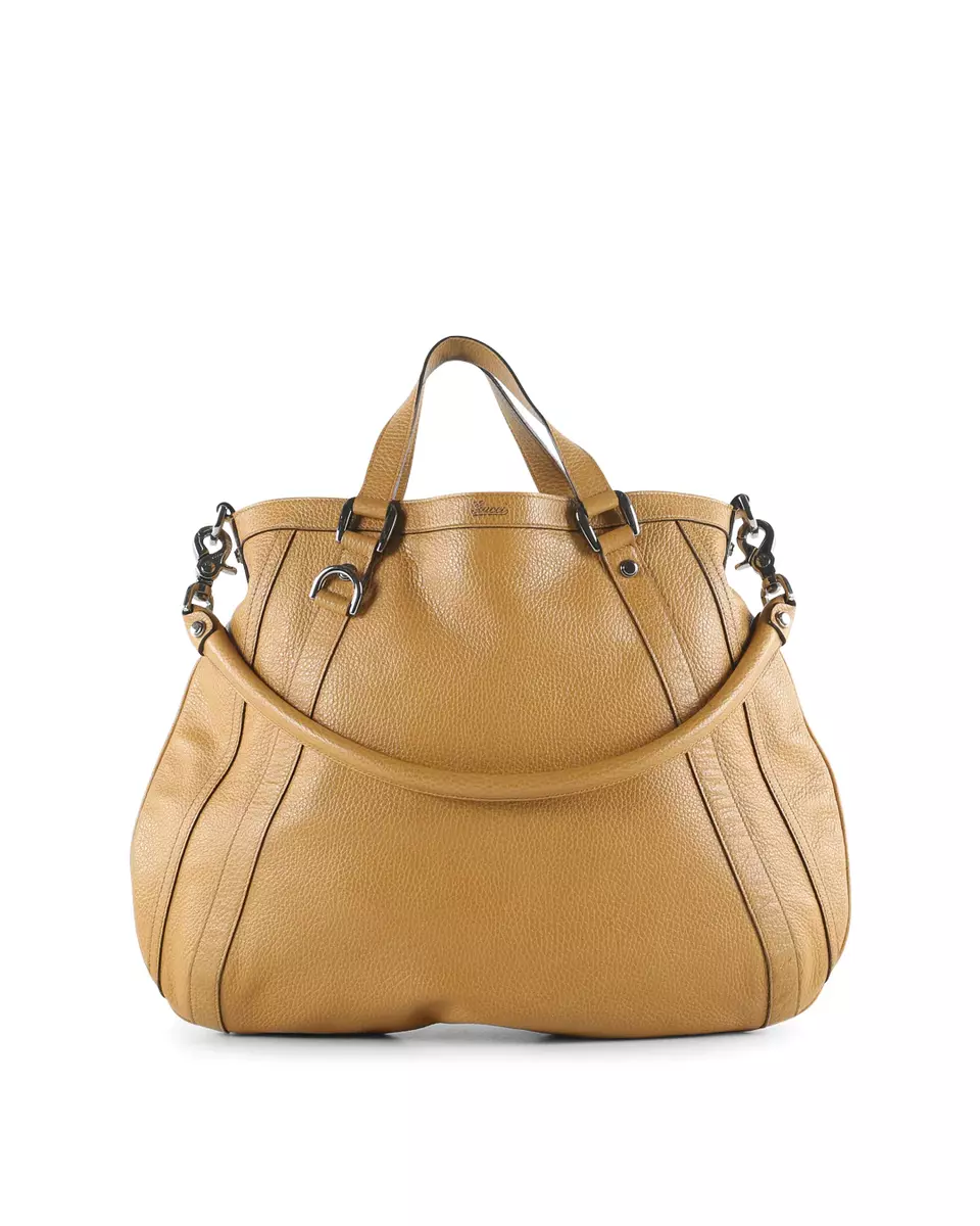 GUCCI Beige Leather Abbey Convertible Hobo Shoulder Bag