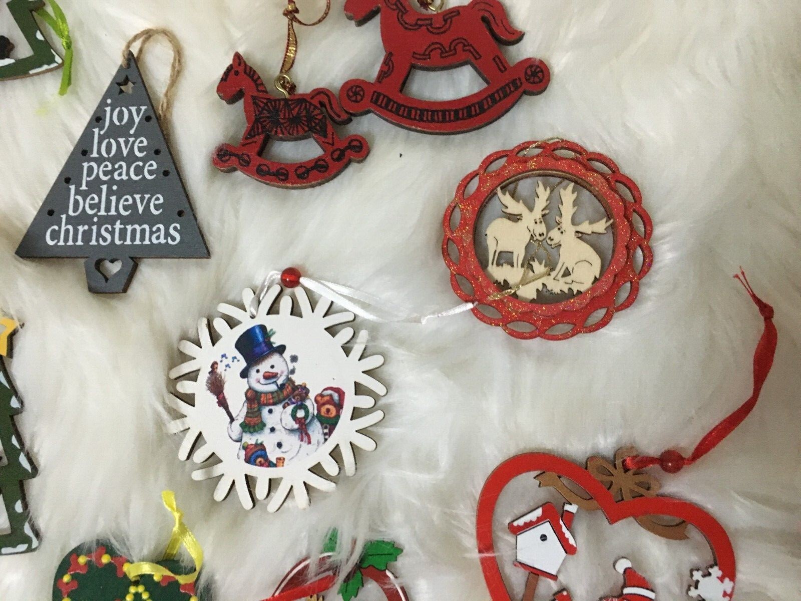 10 wooden cut out Christmas decorations eBay