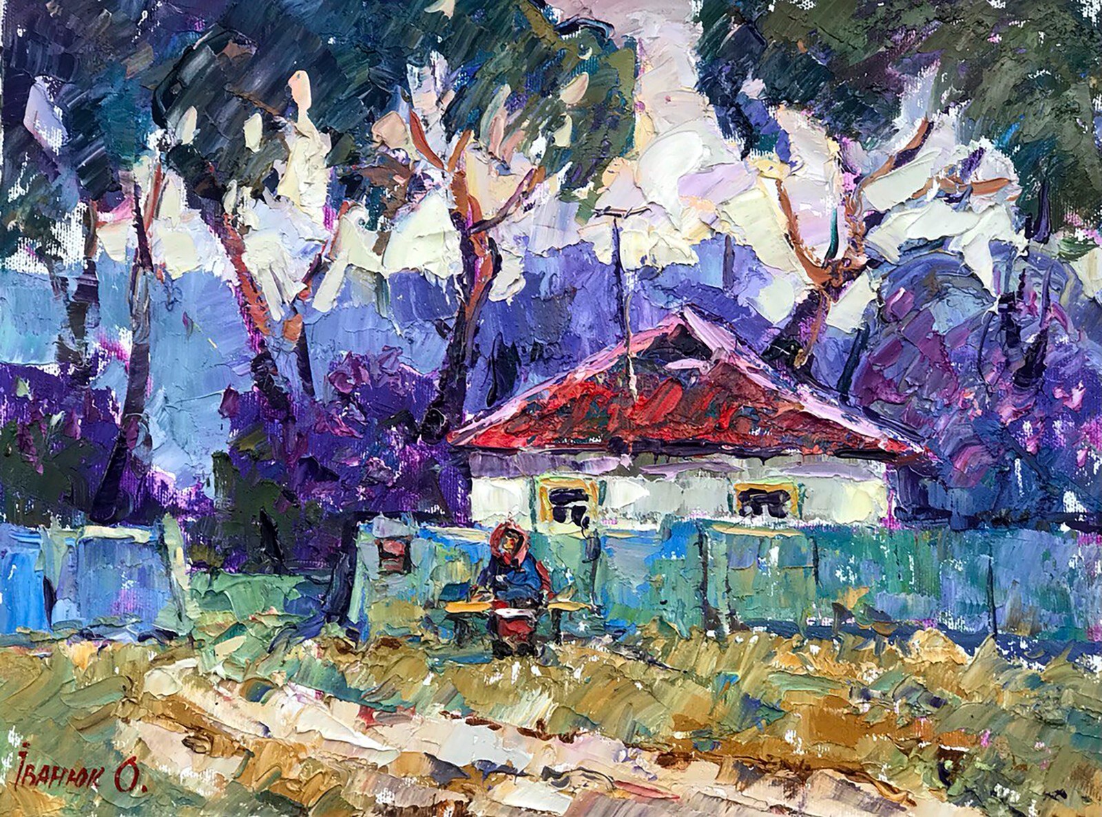 Oil Painting Lilac Is Blooming Kalenyuk A. Unframed Original Home nKalen1095