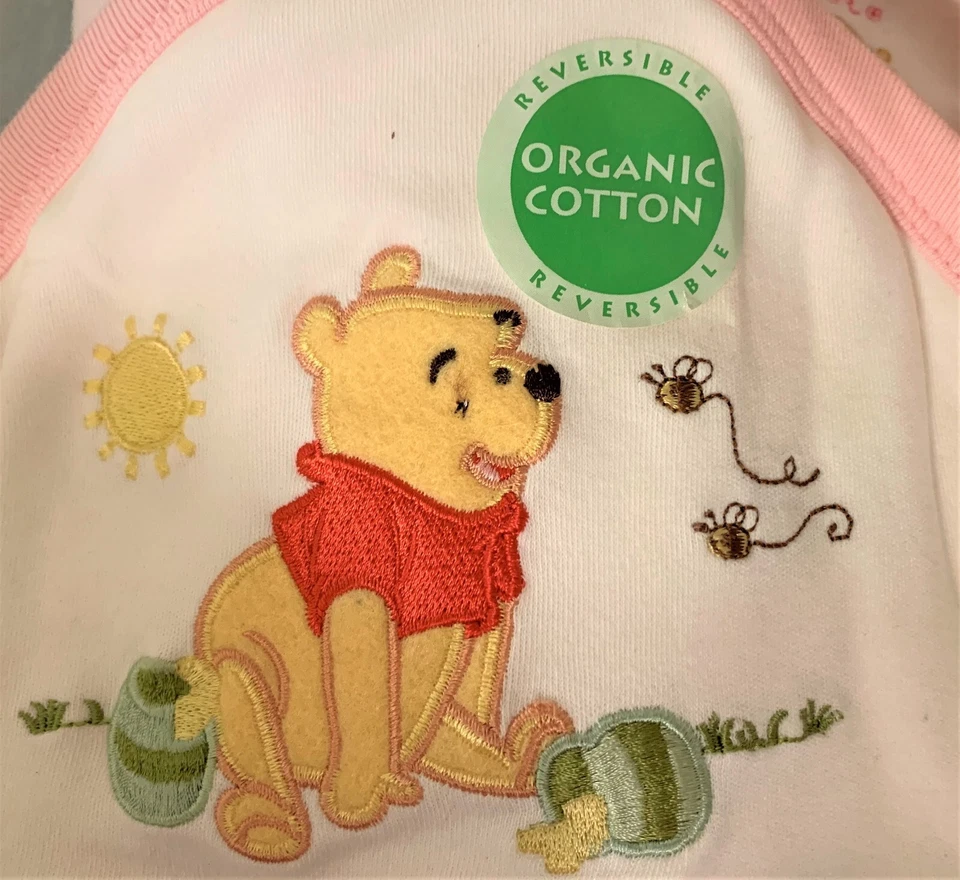 MANTA BEBÉ CON CAPUCHA REVERSIBLE BORDADA DISNEY WINNIE THE POOH NUEVA Foto 2 de 4