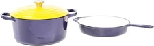 Geaux Cook 3 Piece Purple & Gold Enamel Coated Cast iron Purple, 