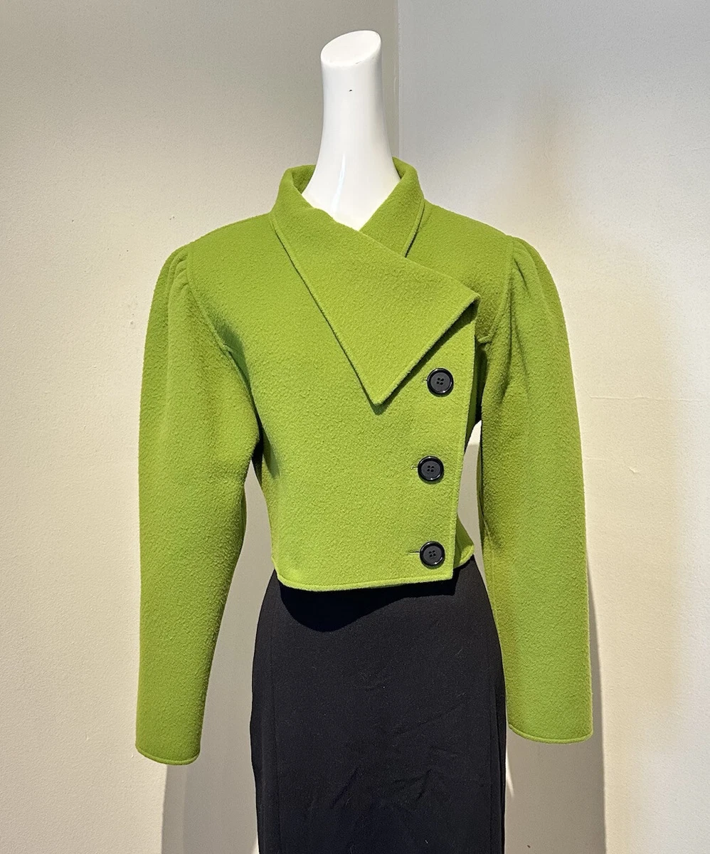 Pretty green wool button up jacket best sale