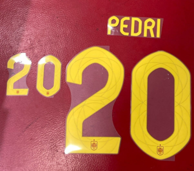 Kit Flocage Officiel Pedri – Équipe D'Espagne Domicile 2024/2026 – Jaune