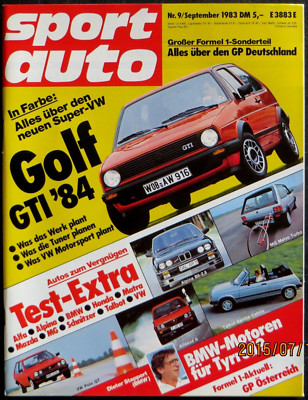 Sport Auto 09/83 Alles über Golf GTI 84, Test-Extra: 14 Autos zum Vergnügen