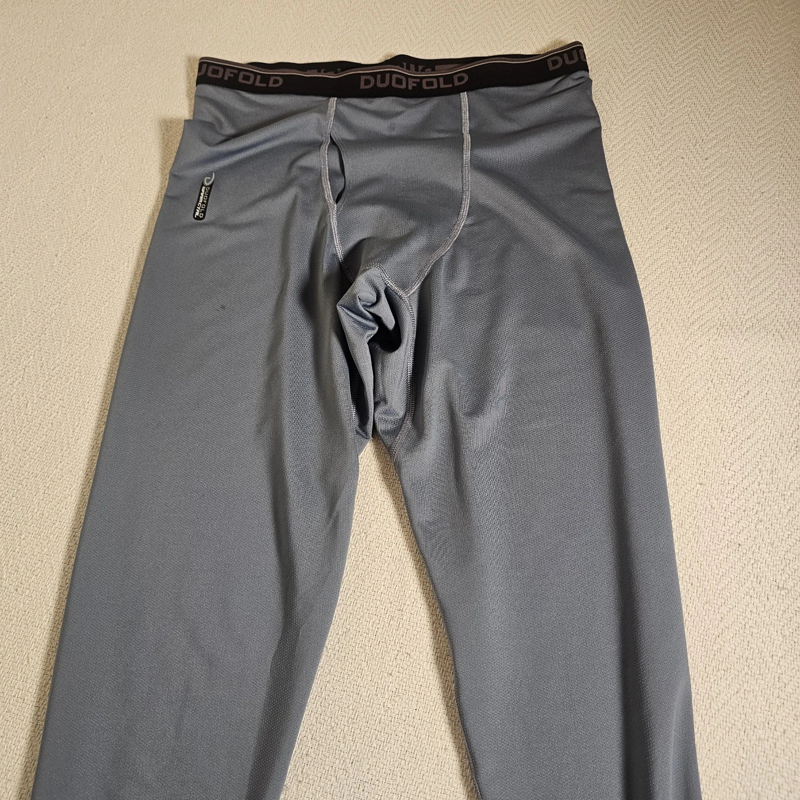 Duofold by Champion Mens L Gray Thermal Base Layer Pants Leggings Performance