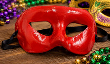 Red Venetian Masquerade Mask Mardi Gras Carnival Costume FREE SHIPPING