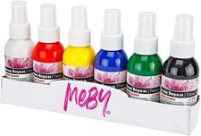 Textile Spray Paint Set for Light Textiles - 6 Colours 100 ml each. T-Shirt Col