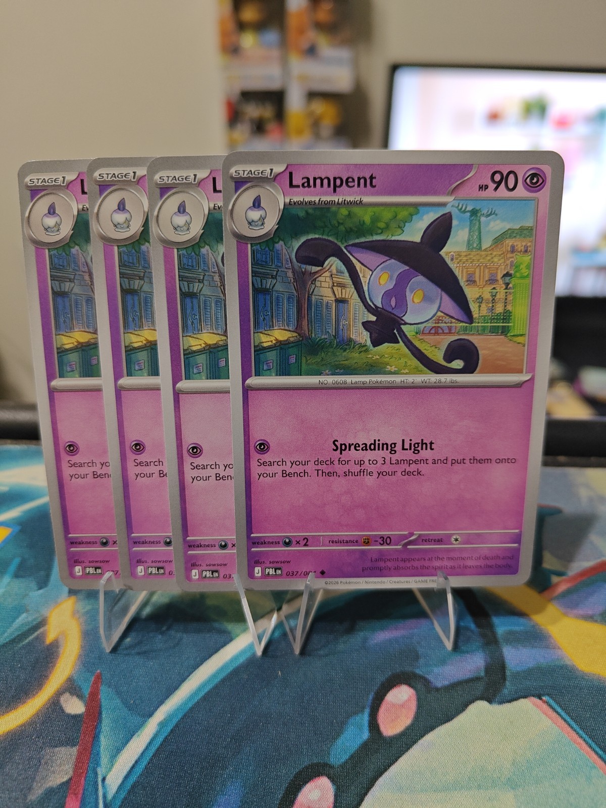 x4 Lampent - 037/084 - Pitch Black PBL - Pokemon NM/M