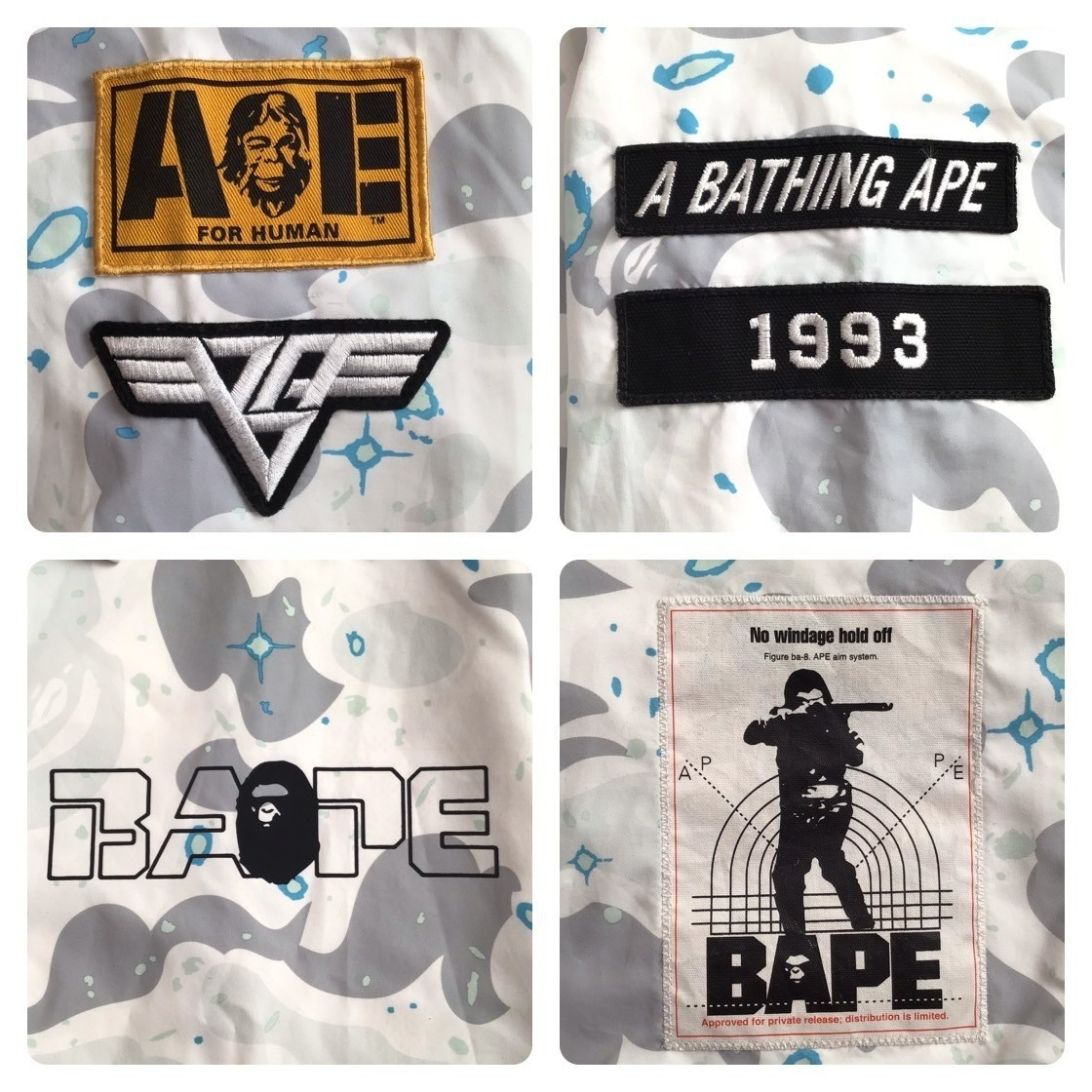 BAPE Space camo coach jacket a bathing ape galaxy cosmos White