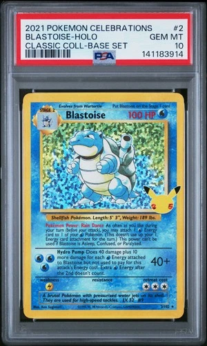 2021 POKEMON CELEBRATIONS CLASSIC COLL #2 BLASTOISE-HOLO PSA 10