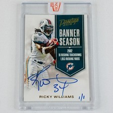 2020 Panini Honors 2016 Prestige Banner Season Ricky Williams #24 Auto 1/1
