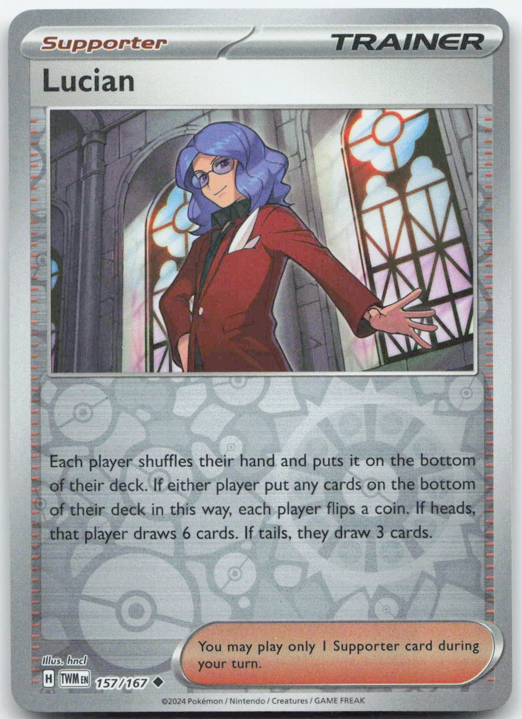 Pokemon Lucian Twilight Masquerade TWM #157/167 Uncommon Reverse Holo NM $SALE$!