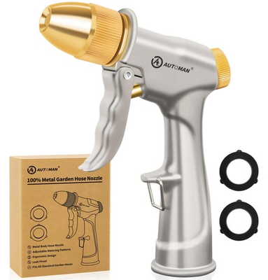 #ad AUTOMAN Garden Hose Nozzle Sprayer High Pressure 100% Metal Water Spray Noz... $13.32