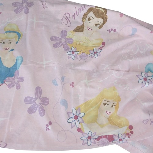 Vintage Disney Princesses Twin Flat Sheet Pink Belle Cinderella Multi Color - Picture 5 of 12