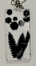 Black Flower Handmade Resin Keychain