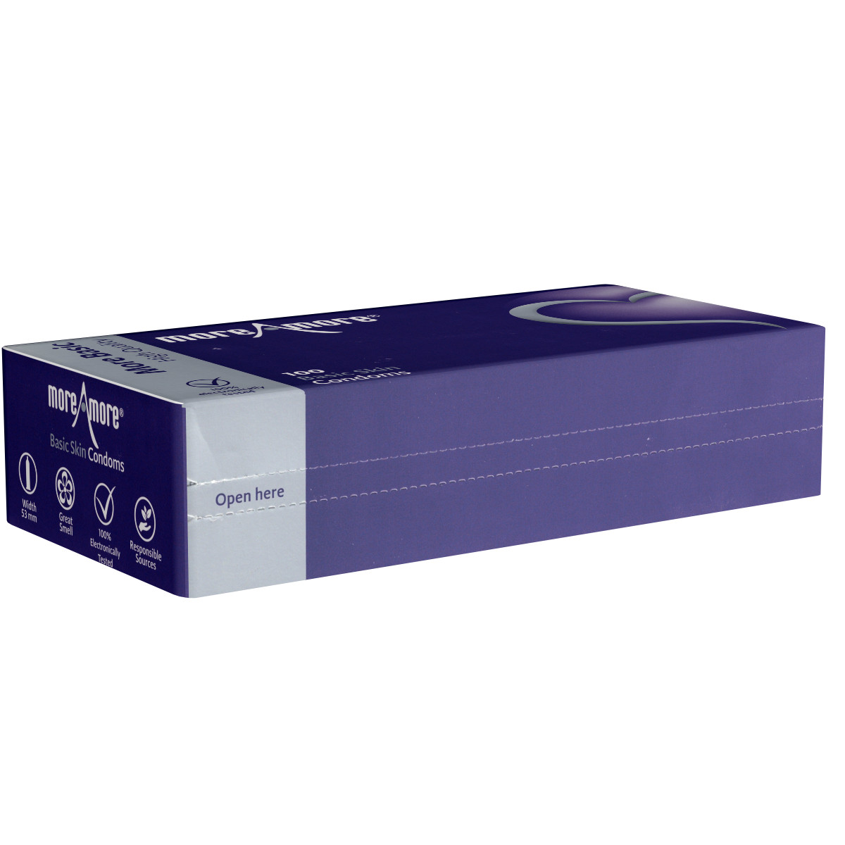 More Amore Basic Skin Kondome 100er – glatt, transparent, Standardgröße Vorrat