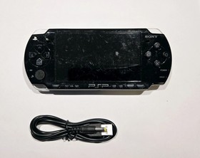 Sony PSP 2001 Black PSP Playstation Portable Console, Ostent Battery + USB Cable